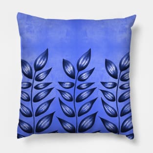 Blue Abstract Plants With Sharp Leaves Pillow