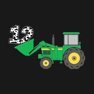 Kids 12th Birthday Boys 12 Year Old Farm Truck Tractor Party T-Shirt