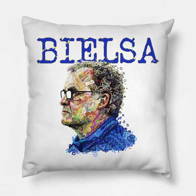 Marcelo Bielsa Abstract Pillow by inkstyl