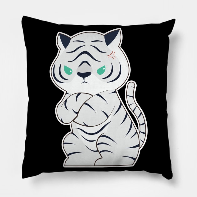 Tiger angry Pillow by Markus Schnabel