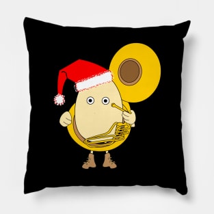 Santa Tuba Player Egghead Pillow