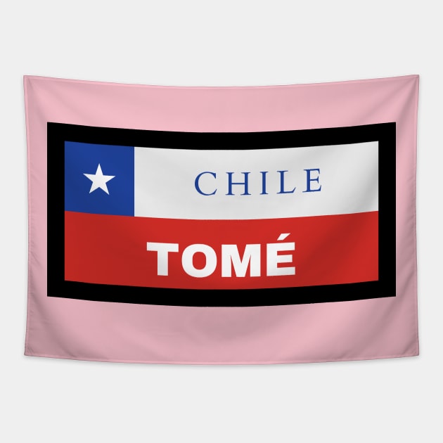 Tomé City in Chilean Flag Tapestry by aybe7elf