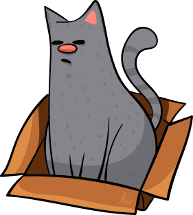 Russian Blue Cat in a Box Design Magnet