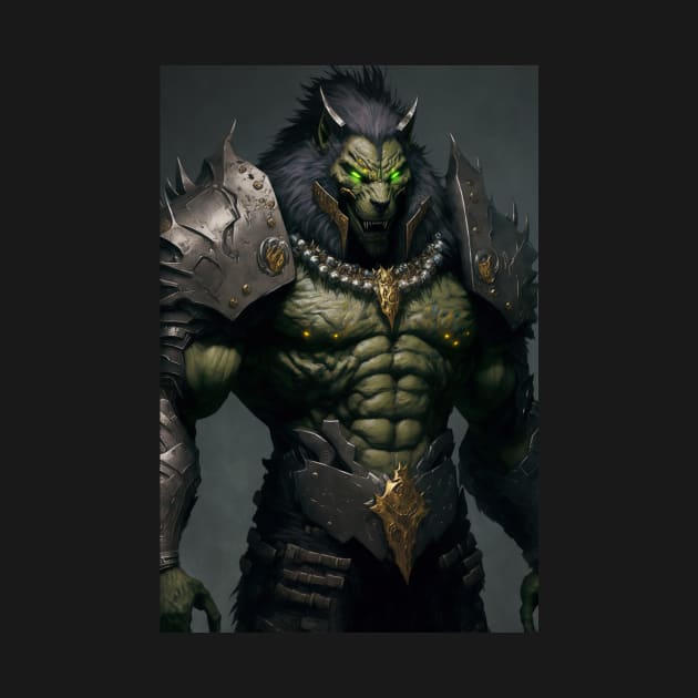 Half Orc Werewolf by AICreateWorlds