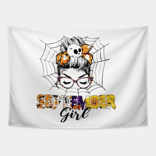 September Girl Birthday Happy Halloween Tapestry