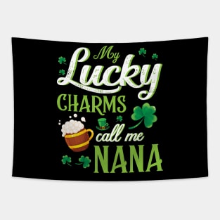 Saint Patrick Beer Shamrocks My Lucky Charms Call Me Nana Tapestry