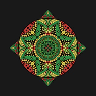 Red African Inspired Mandala T-Shirt