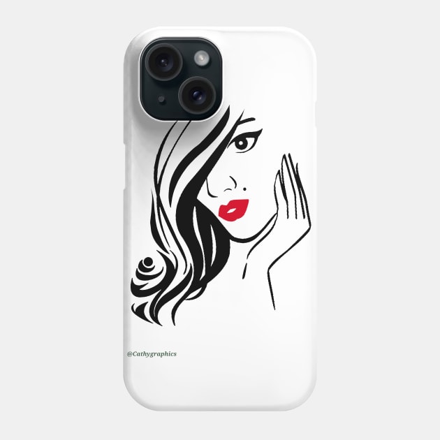 Thinking beauty Phone Case by CathyGraphics