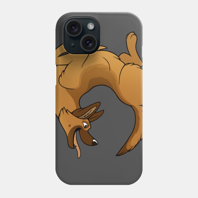 German Shepherd Dog Chasing Tail Phone Case by FlannMoriath