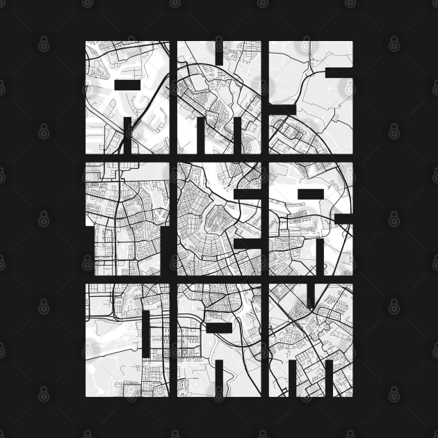 Amsterdam, Netherlands City Map Typography - Light by deMAP Studio