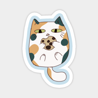 Calico cat eating cookie Magnet