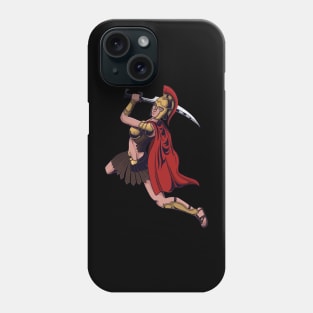 Spartan Warrior woman ready for battle Phone Case