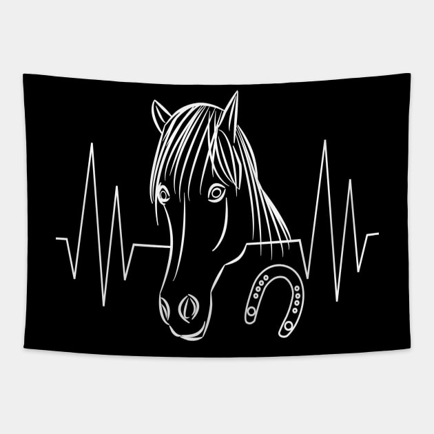 funny horse horses animal animals heartbeat horseshoe stable Tapestry by rh_naturestyles