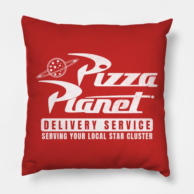 Vintage Pizza Planet Pillow by Super Legend