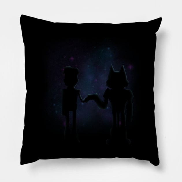 Friend Punch Pillow by LateralArt
