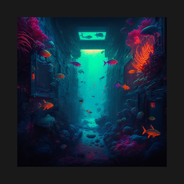 Cyberpunk Underwater Biome by AICreateWorlds