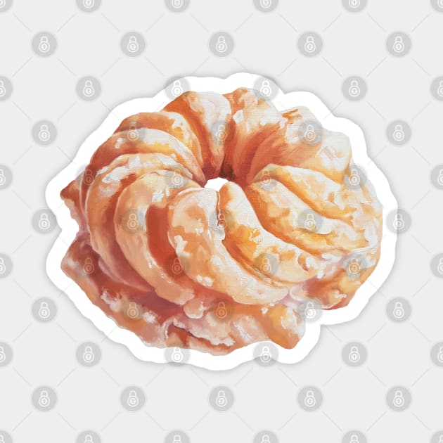 Honey Cruller 2 - donut painting (no background) Magnet by EmilyBickell