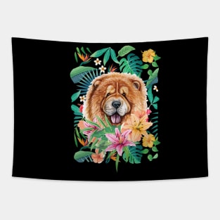 Tropical Red Chow Chow 2 Tapestry