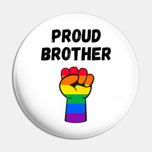 Proud Brother Rainbow Pride T Shirt Design Pin