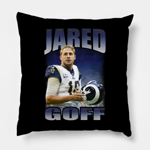 Jared Goff Bootleg Pillow by hackercyberattackactivity