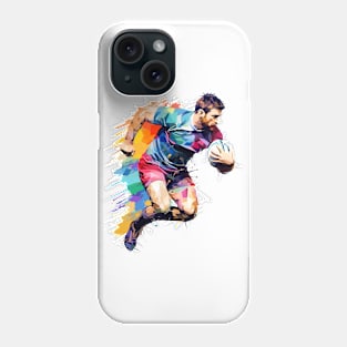 Rugby Player Sport Game Champion Competition Abstract Phone Case