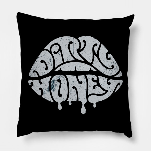 Dirty Honey Vintage Pillow by Glitch LineArt