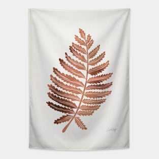 fern leaf rose gold Tapestry