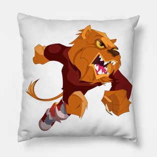 Lion football cartoon Pillow