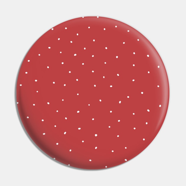 White Spots on Dark Red Pin by Sandra Hutter Designs