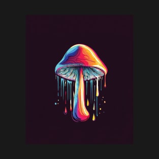 Magic Mushroom with Colorful Magical Light Dropping T-Shirt