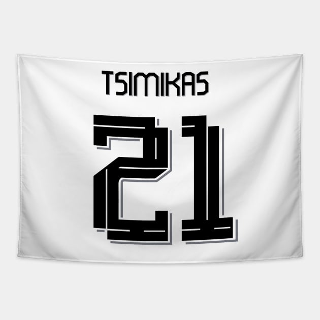 Kostas Tsimikas Away Liverpool Home jersey 22/23 Tapestry by Alimator