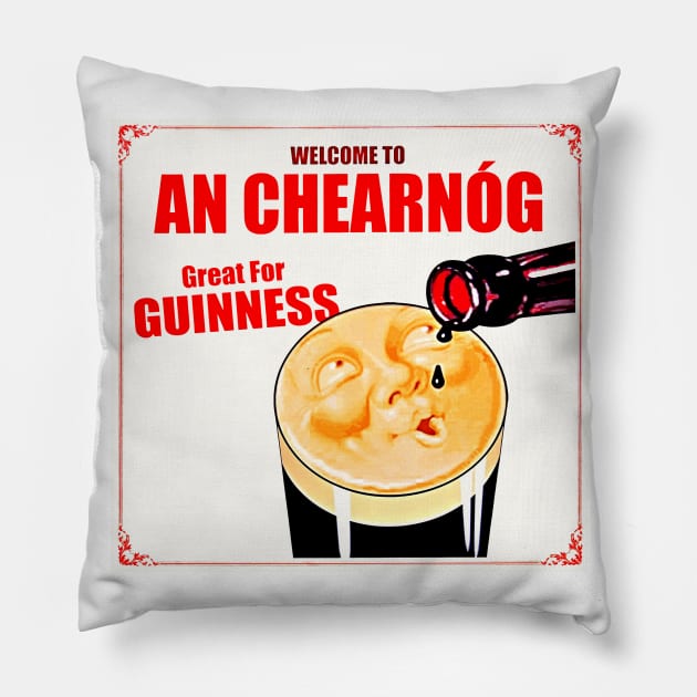 Vintage Guinness advert Pillow by Random Railways