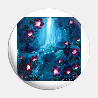 abstract waterfall and pink flowers Pin