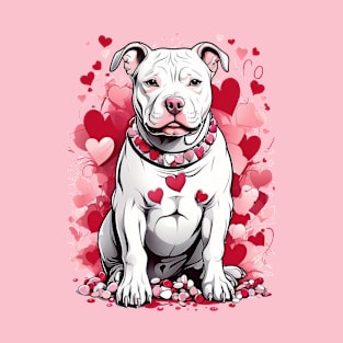 Cute Pitbull Love: Hearts, Smarties, and Happy Valentine’s Day! - Valentine’s T-Shirt