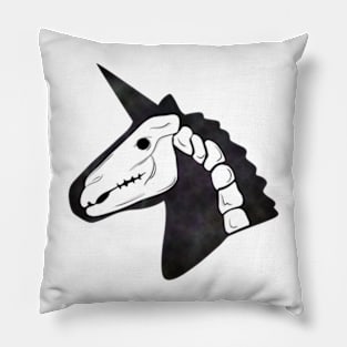 skeleton unicorn Pillow