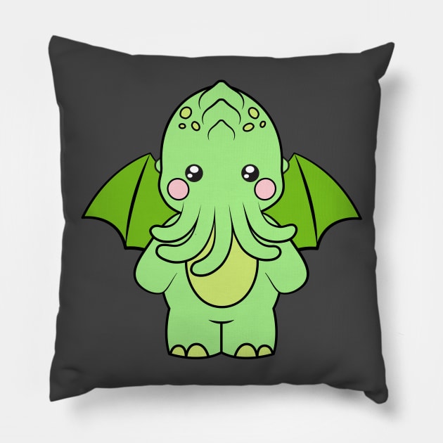 Cute-thulu Pillow by LuxCups