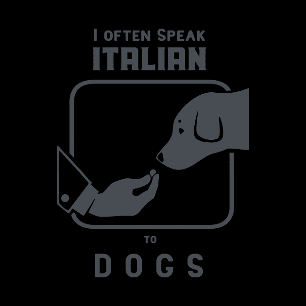 Funny Italian hand gesture and a dog, dark ink by croquis design