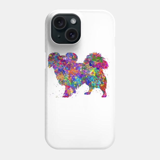 Papillon dog watercolor Phone Case by Yahya Art