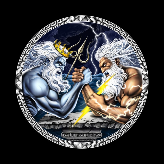 Zeus vs Poseidon Arm Wrestling by underheaven