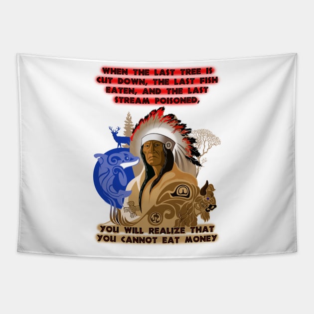 indian chief Tapestry by Karlov Print