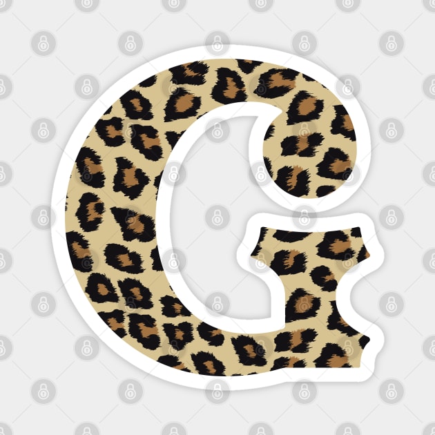 Letter G Leopard Cheetah Monogram Initial Magnet by squeakyricardo