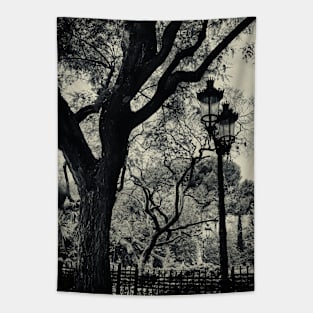 Tortured trees and a lamp post in Barcelona Tapestry