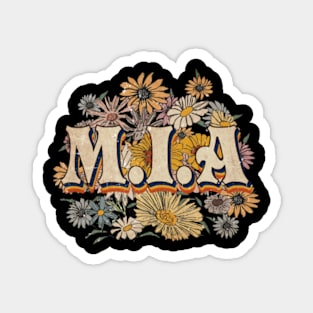 M.I.A Proud Name Personalized Retro Flowers Beautiful Magnet