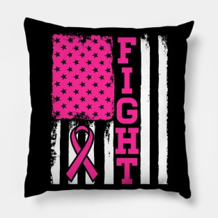 Fight Flag Breast Cancer Awareness Pillow