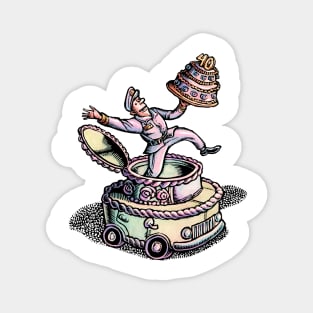 Cake Delivery Man in Cake Car Magnet