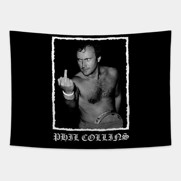 Retro Phil Collins Tapestry by Black Wanted