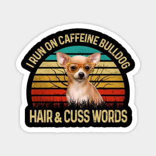 I Run On Caffeine Chihuahua Hair & Cuss Words Magnet