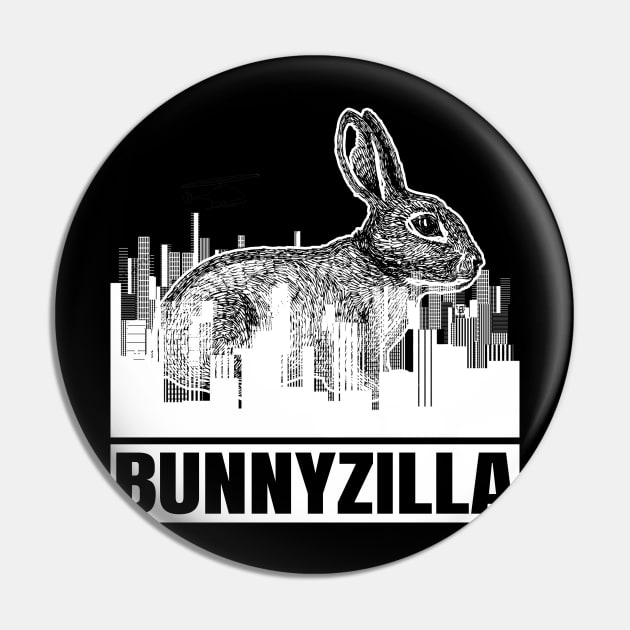'Bunnyzilla' Hilarous Bunny Gift Pin by ourwackyhome