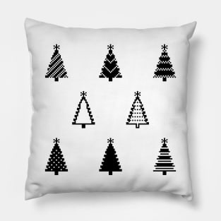 Cute 8 Bit Pixel Christmas Trees Pillow