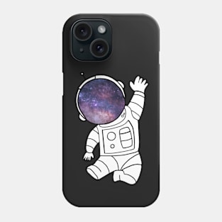 Cartoon of astronaut inside a galaxy Phone Case